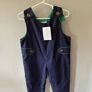 TBBC Navy Blue Longall. Green lining and piping. NWT.